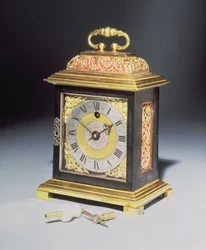 Miniature bracket clock with a blued steel and gilt metal case by Thomas Tompion (1639-1713), c.1710